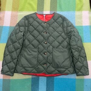 Vineyard Vines Women's Reversible Quilted Bomber Style Jacket Loden
